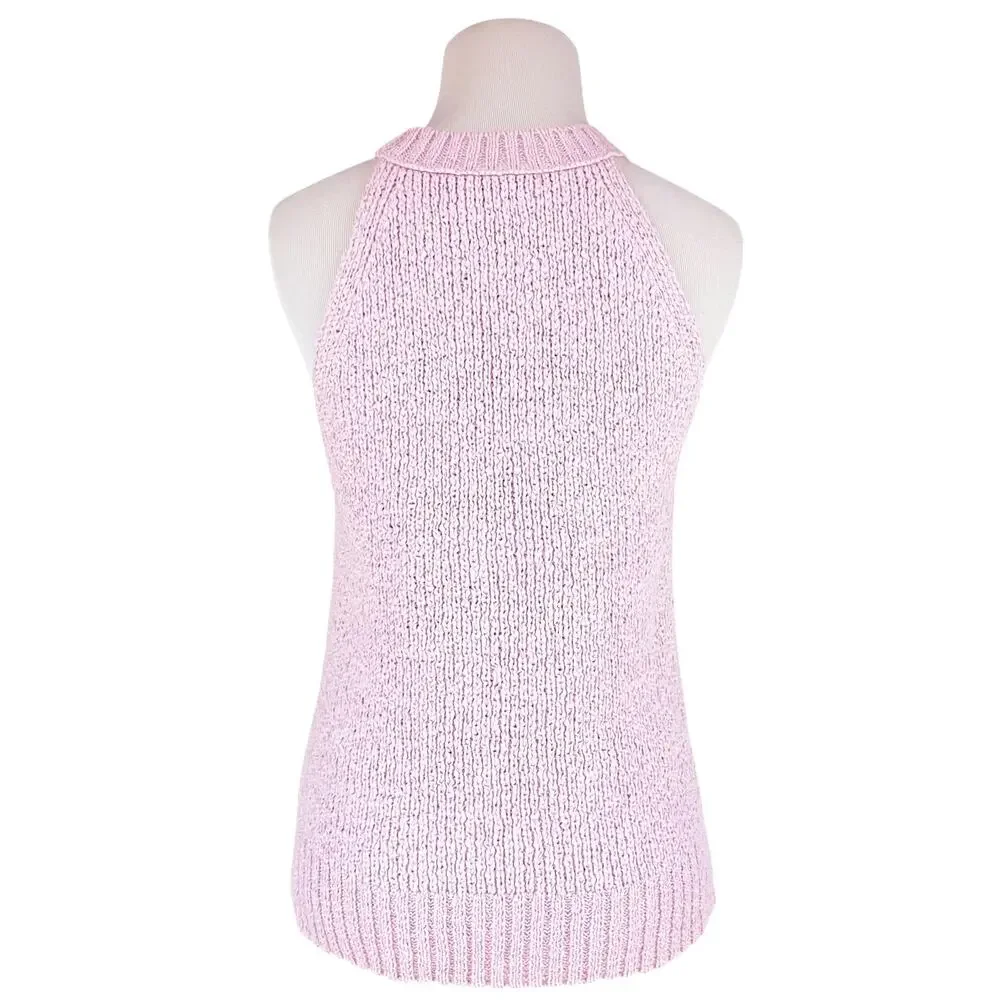 J. CREW High-Neck Halter Sweater Tank in Frosty Lavender Petal Pink Size XS